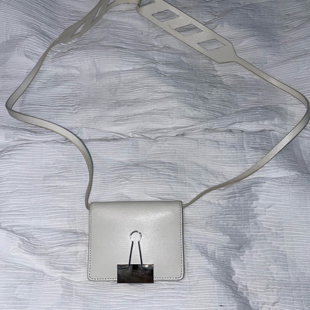 Off- White Leather Crossbody Bag